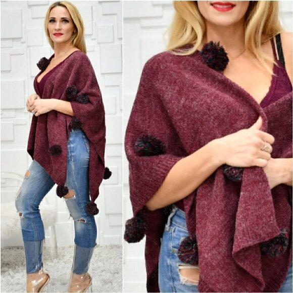 PlayFul Pom Pom Wrap Shrug - Picture 2 of 4